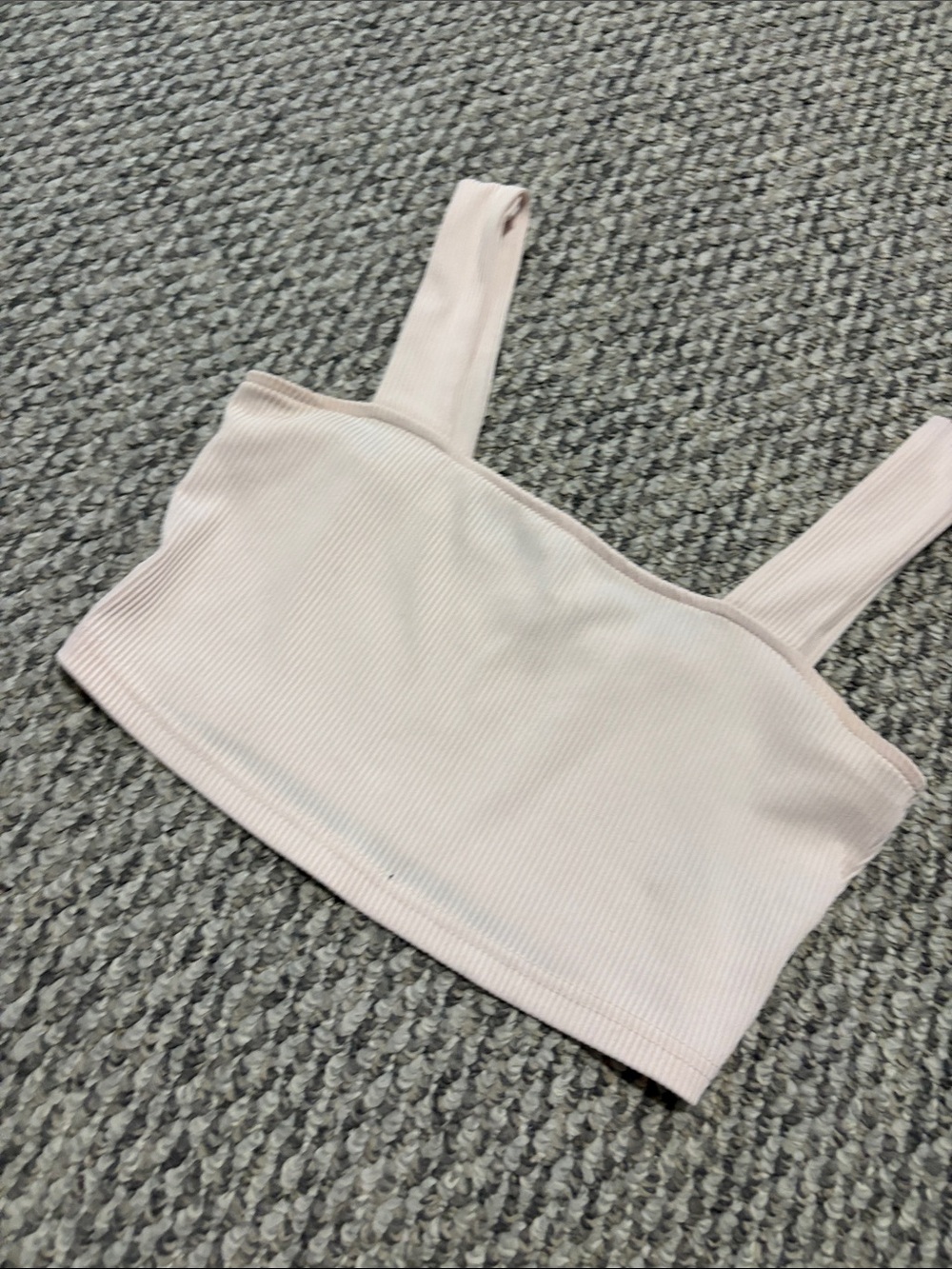 Divided Light Pink Ribbed Square-Neck Crop Top - Picture 2 of 3